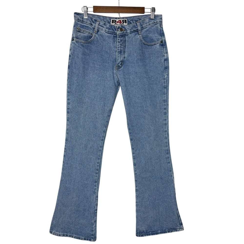 Vintage Y2K R4R Rave Jeans Sz 11 Denim Pants Flare Boot Cut Mid Rise 32 Inseam‎